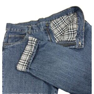 Adventuridge Men's Relaxed Fit Flannel Lined Denim Jeans Blue 40 X 32 Cabincore